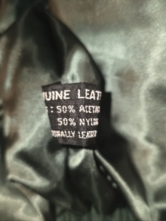 Vintage New Territory Sz lg Fringed Suede Jacket -Emerald Green - Picture 5 of 6